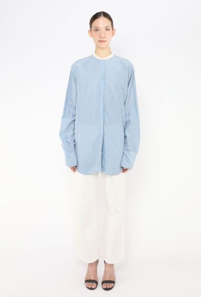 Céline Pinstripe Cotton Tunic Shirt - 2
