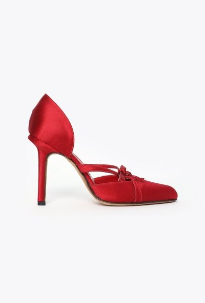 Manolo Blahnik '90s Satin Bow Pumps - 1