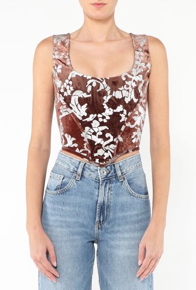 Vivienne Westwood RARE F/W 1990 Foiled Velvet Corset - 1