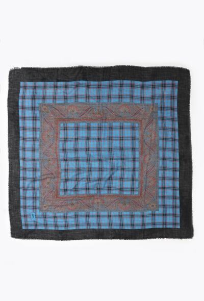 Saint Laurent '70s Paisley Checkered Scarf - 2