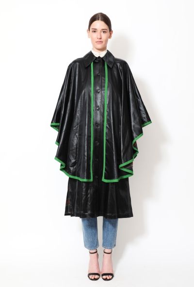 Saint Laurent RARE '70s Satin & Plaid Trench Cape - 1