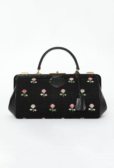 Floral Top Handle Bag - 1