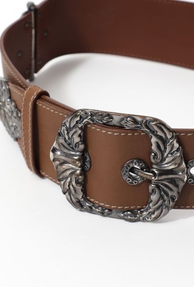 Bottega Veneta Engraved Leather Buckle Belt - 2