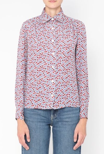 Céline '70s Printed Silk Blouse - 1