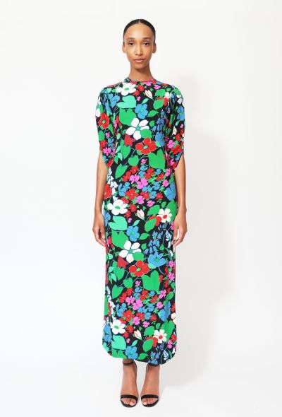 Galanos '80s Floral Print Dress - 1