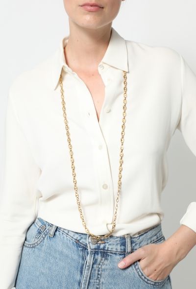 Vintage & Antique 18k Yellow Gold Mesh Chainlink Necklace - 1