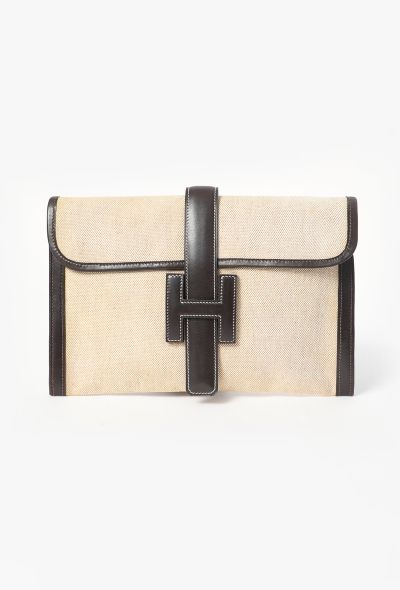 Hermès '70s Toile H & Box Jige Clutch - 1