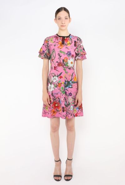 Gucci Floral Print Bowtie Dress - 1