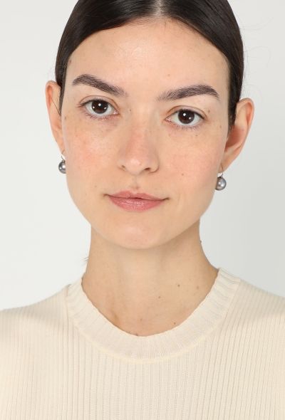 Modern Fine Jewelry 18k White Gold & Pearl Earrings - 1