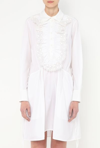 Chloé Ruffled Poplin Lace Shirt Dress - 1