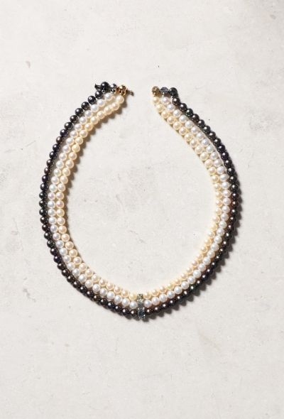 Vintage Fine Jewelry STUNNING Layered Row Pearl Necklace - 2