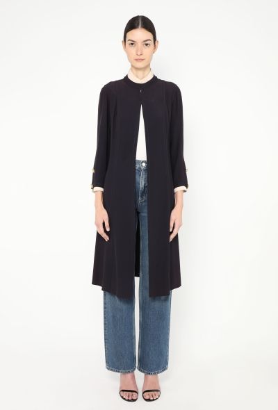 Chanel Haute Couture 1975 Bicolor Silk Emblem Coat - 1