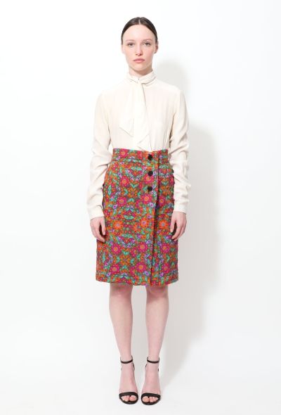 Saint Laurent Vintage Floral Quilted Wrap Skirt - 1