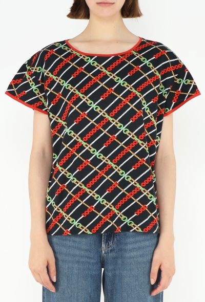 Céline Vintage Cotton Chainlink T-Shirt - 1