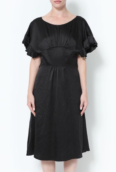 Prada Ruffled Sleeve Charmeuse Dress - 2