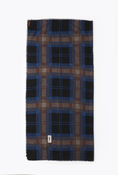 Saint Laurent '70s Fringed Plaid Scarf - 2