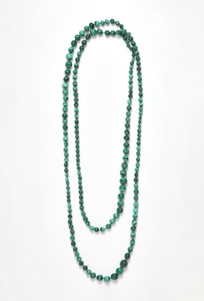 Vintage Fine Jewelry Malachite Sautoir Necklace - 1