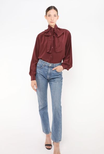 Saint Laurent '70s Silk Lavallière Blouse - 1