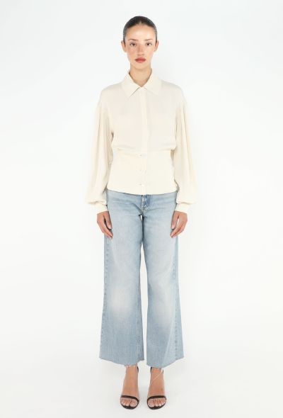 Hermès '90s Fluted Silk Blouse - 2