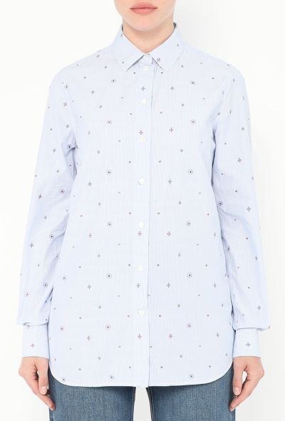 Céline Embroidered Pinstripe Shirt - 1