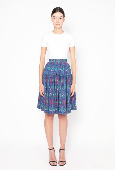 Saint Laurent Vintage Ikat Pleated Skirt - 2