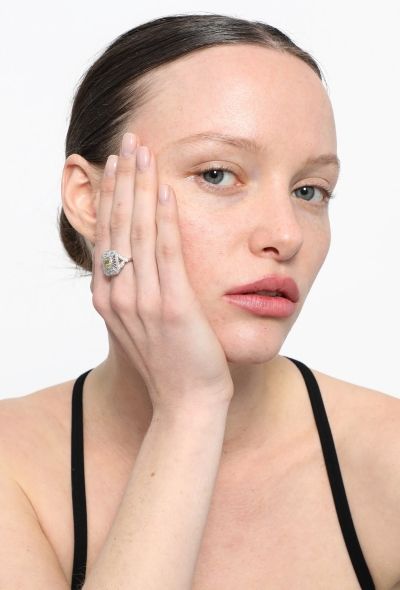 Vintage Fine Jewelry Elegant Platinum & Yellow 1.07 Carats Diamond Ring - 2