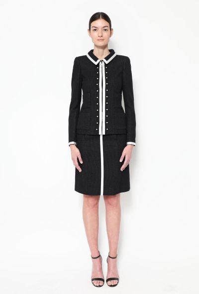 Chanel 2004 Bouclé Silk Trim Ensemble - 1