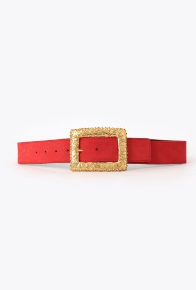 Saint Laurent Vintage Suede Hammered Love Belt - 1