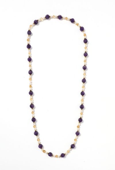 Amethyst Beaded Pearl Sautoir Purple - 1