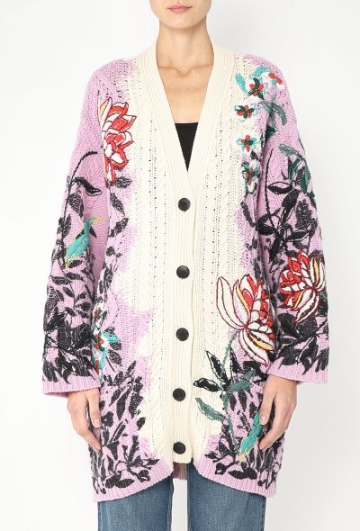 Valentino Cashmere Cable-Knit Cardigan - 1