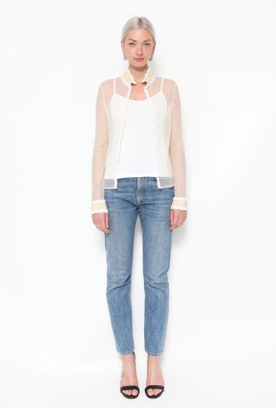 Gianni Versace Early 2000s Ruffled Lace Top - 2