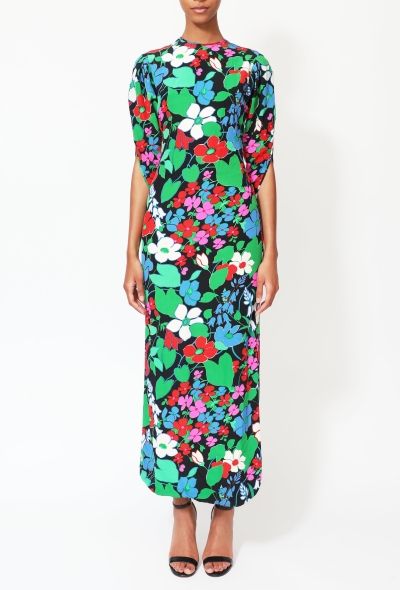 Galanos '80s Floral Print Dress - 2