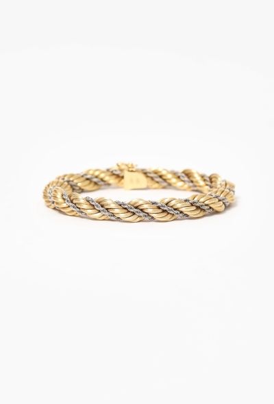 Vintage Fine Jewelry 1940s 18k Gold Interwoven Cord Bracelet - 1