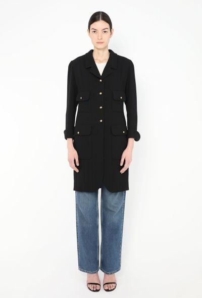 Chanel Rare 1993 Crêpe 'CC' Button Coat - 1