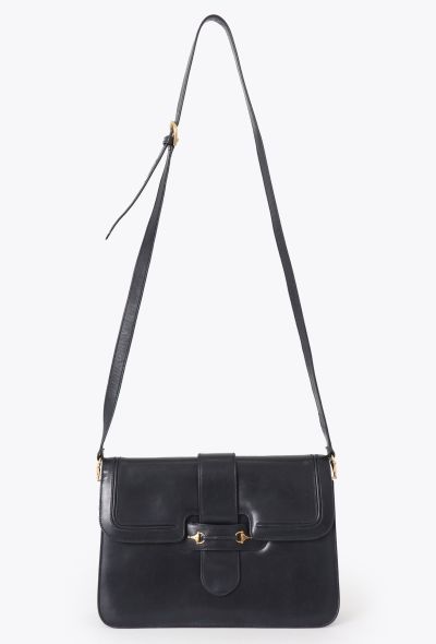 Gucci '70s Navy Horsebit Shoulder Bag - 1