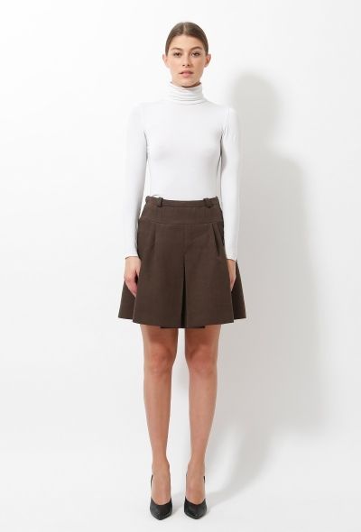 Balenciaga Pleated Linen Skirt - 2