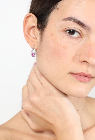 Mellerio 18k Gold, Diamond & 3.93 Carats Sapphire Tulip Earrings - 2