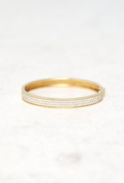 Vintage Fine Jewelry 18k Yellow Gold & Diamond Bangle - 1