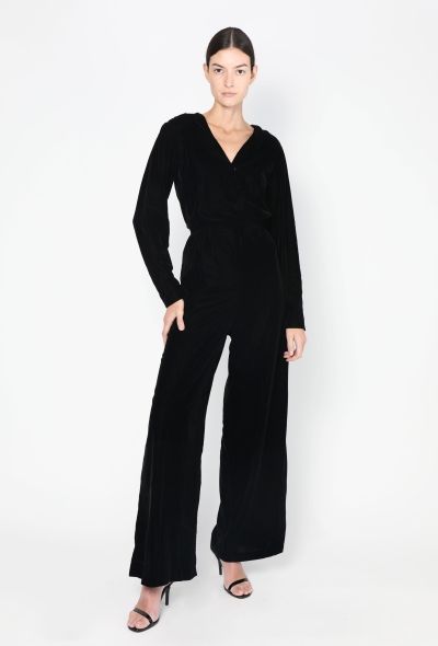 Velvet Wrap Jumpsuit - 2