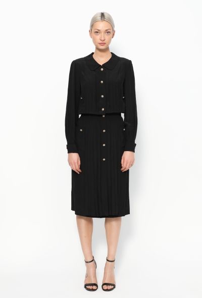 Chanel Rare Fall 1983 Pleated Silk Dress - 1