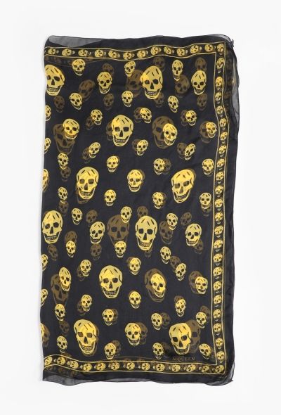 Alexander McQueen Early 2000s Chiffon Skull Scarf - 1