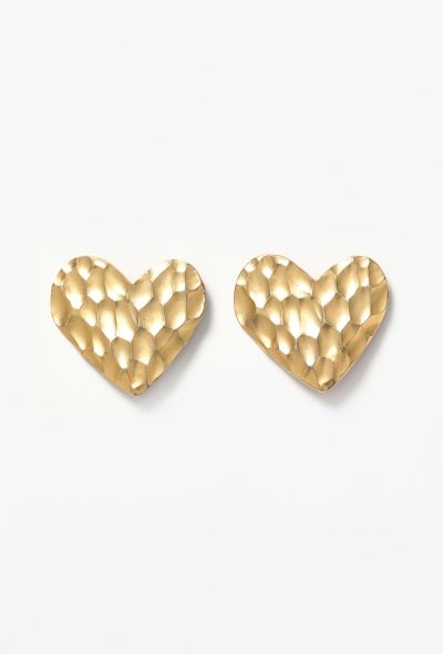 Saint Laurent Early '90s Goossens' Hammered Clip Earrings - 1
