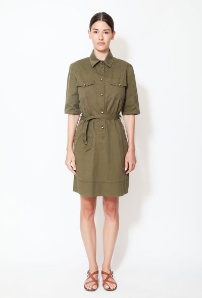 Valentino Khaki Belted Utility Dress - 1