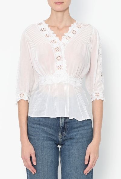 Antique '20s Flared Lace Top - 1