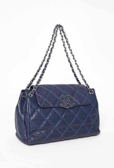 Chanel Double Stitch Hamptons Clutch with Chain - 2
