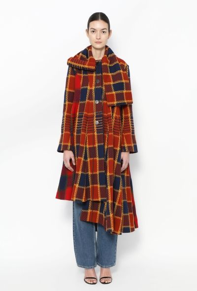Loewe 2020 Asymmetrical Checkered Coat - 1