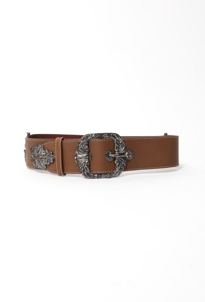 Bottega Veneta Engraved Leather Buckle Belt - 1