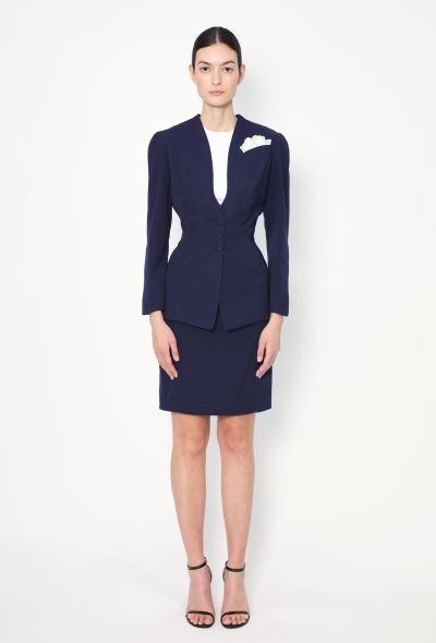 Thierry Mugler '90s Cinched Lace Trim Ensemble - 2