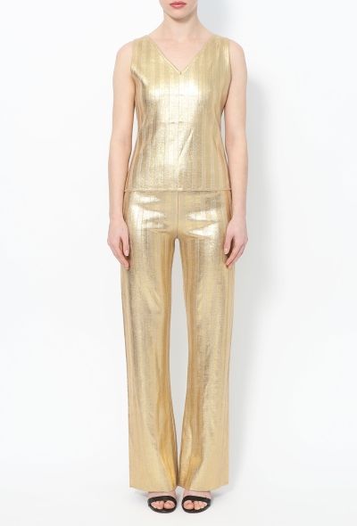 Thierry Mugler 2001 Metallic Striped Ensemble - 2