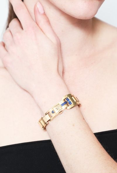 Vintage Fine Jewelry Lacloche 18k Gold & Sapphire Wristwatch - 2